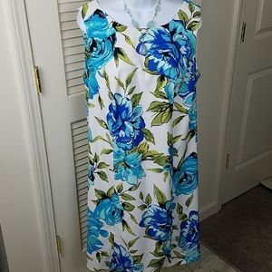 Dress Barn Blue Floral Midi Dress